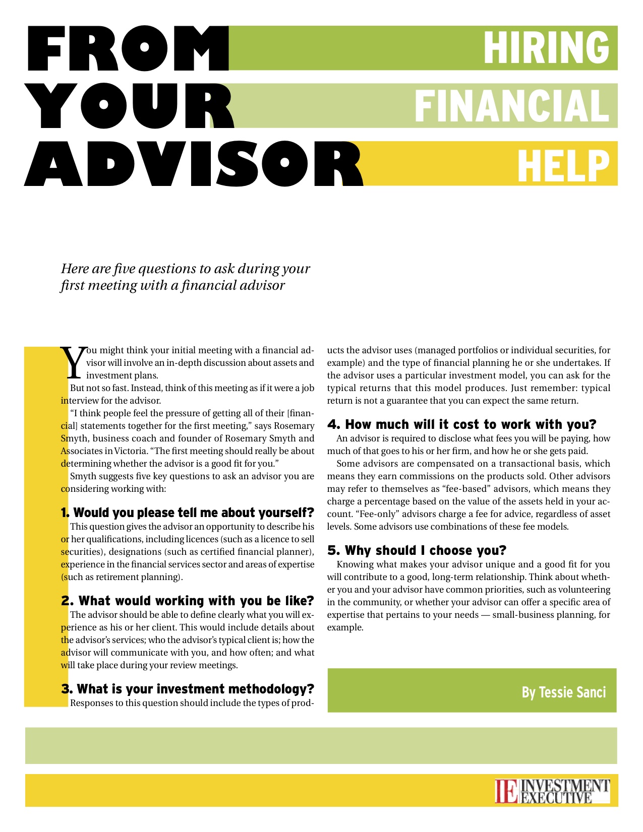Hiring an advisor