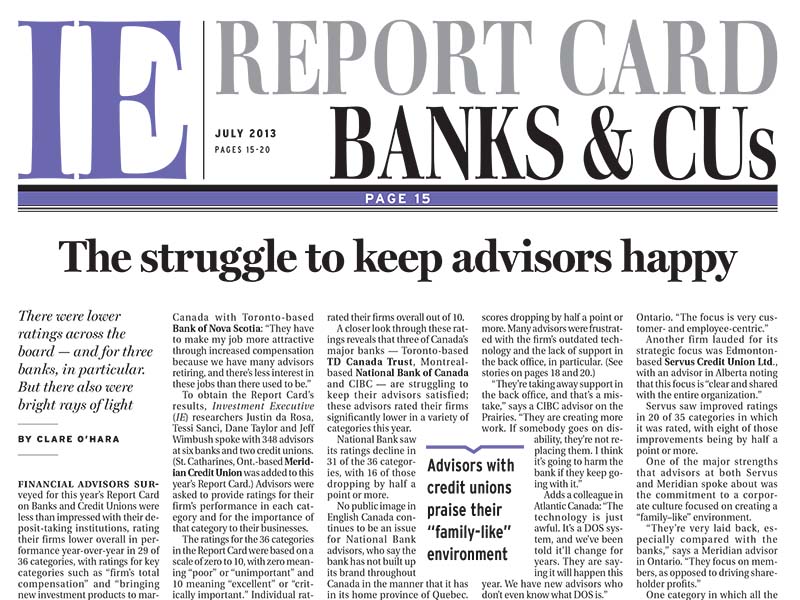 Banks and CU Report Card 2013