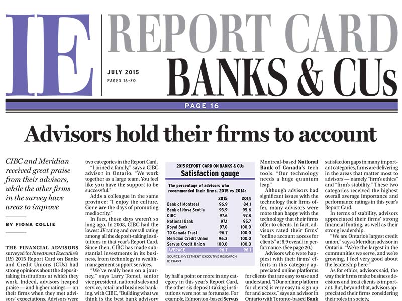 Banks and CU Report Card 2015