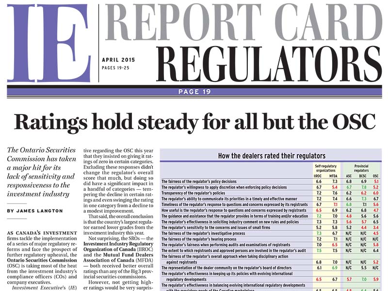 Regulators Report Card 2015