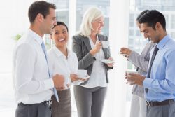 42215003 – happy work team during break time in office alternate text for this image