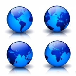 Four globes alternate text for this image