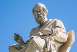 58797336 – statue of ancient greek philosopher plato in athens alternate text for this image