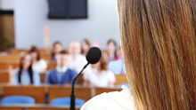 Public speaking alternate text for this image