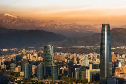 33830179 – view of santiago de chile with los andes mountain range in the back alternate text for this image