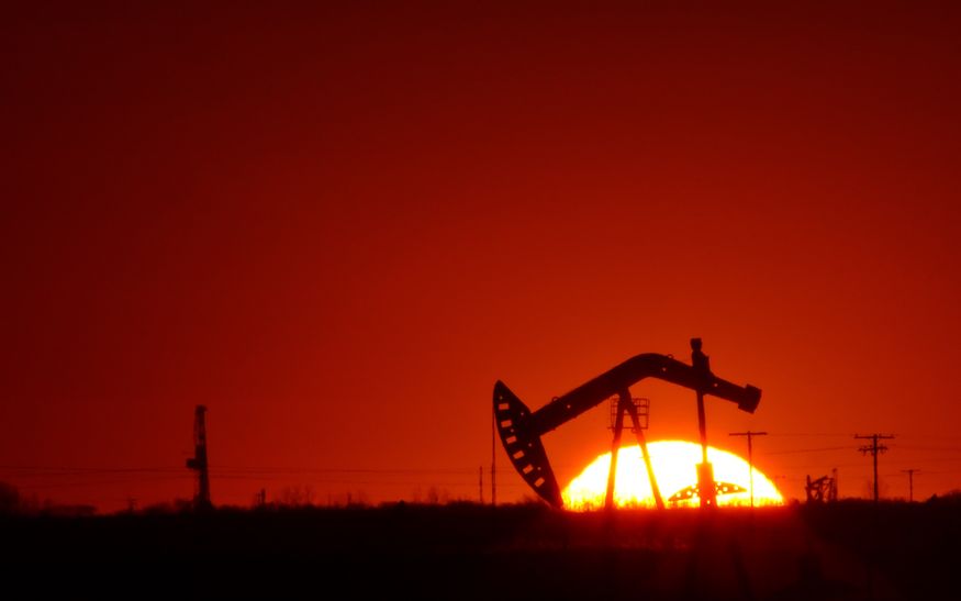 8388902 – oil pump in saskatchewan field at sunset alternate text for this image
