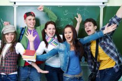 young students having fun