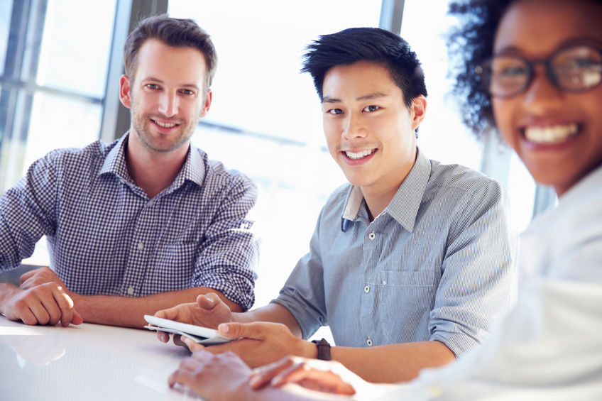 41393221 – three business professionals working together alternate text for this image