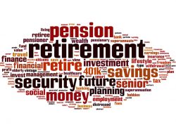 Retirement word cloud concept Vector illustration