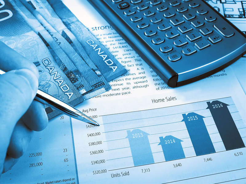 homesales-800x600_Male-hand-with-pen-on-the-investment-chart-with-calculator-and-canadian-dollars_63817984 alternate text for this image