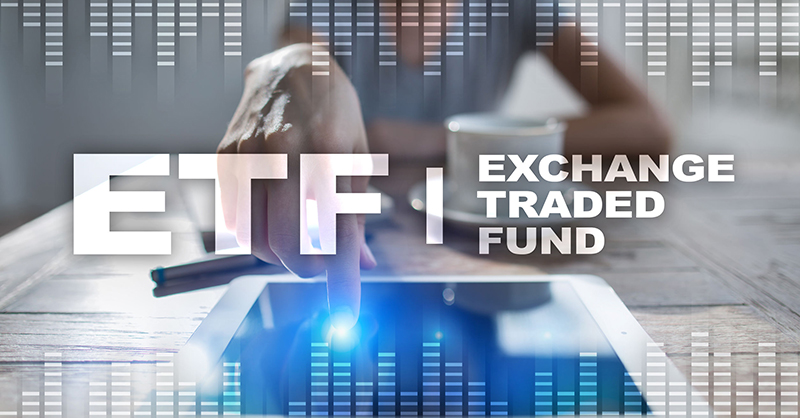 ETF. Exchange traded fund. Business, intenet and technology concept.  alternate text for this image