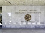 Entrance to The Federal Deposit Insurance Corporation (FDIC) in Washington DC. stock photo