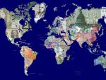 World Map in Currencies stock photo