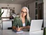 woman working on laptop