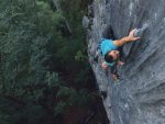 man rock climbing