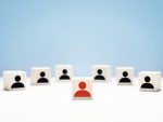 Human resources, recruitment and management concept people icon on wooden blocks alternate text for this image