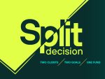 Graphic saying and representing title “Split decision”