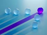 Geometric composition with sphere, sharp shadows, light background, vibrant colors, high contrast. 3D render